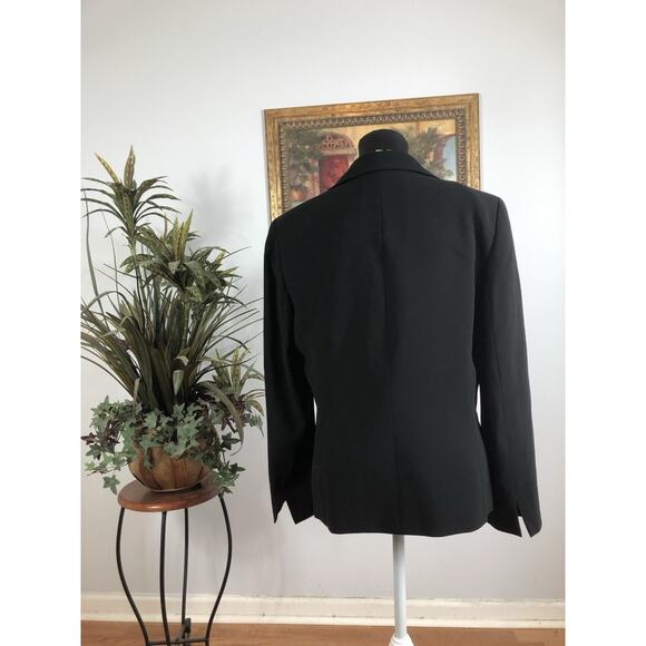Kasper Womens Suit Jacket Size 10 Black 3 Buttons Whimsigoth Career Preppy Fairy - Picture 4 of 9